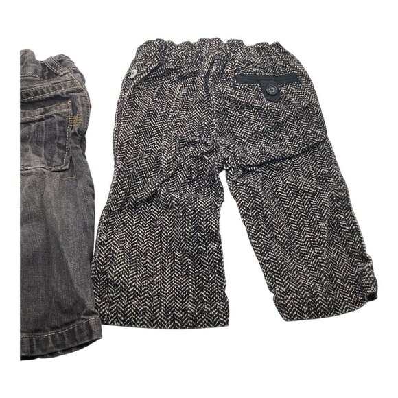 Lot Of 2 DKNY Baby Girl Pants & Jeans 3-6M Adjustable Waist Herringbone & Denim - Picture 15 of 16